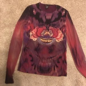 Vivienne Tam sheer long sleeve top